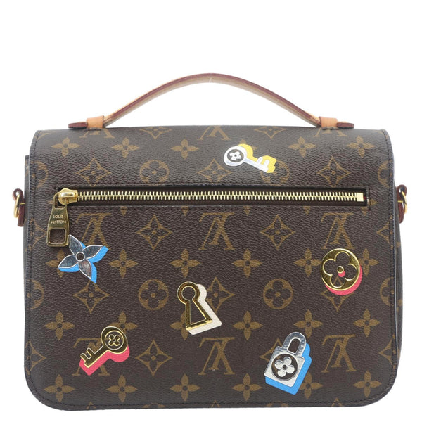 LOUIS VUITTON Lovelock Metis Pochette Patches Monogram Canvas Crossbody Bag Brown