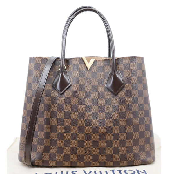 LOUIS VUITTON Kensington Damier Ebene Tote Bag Brown