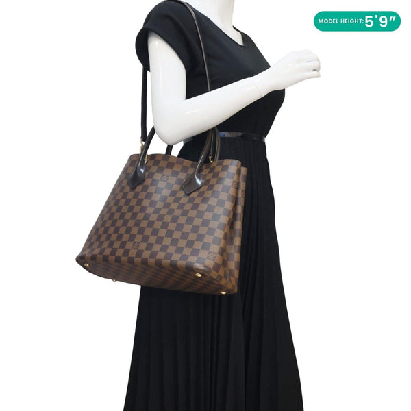 LOUIS VUITTON Kensington Damier Ebene Tote Bag Brown