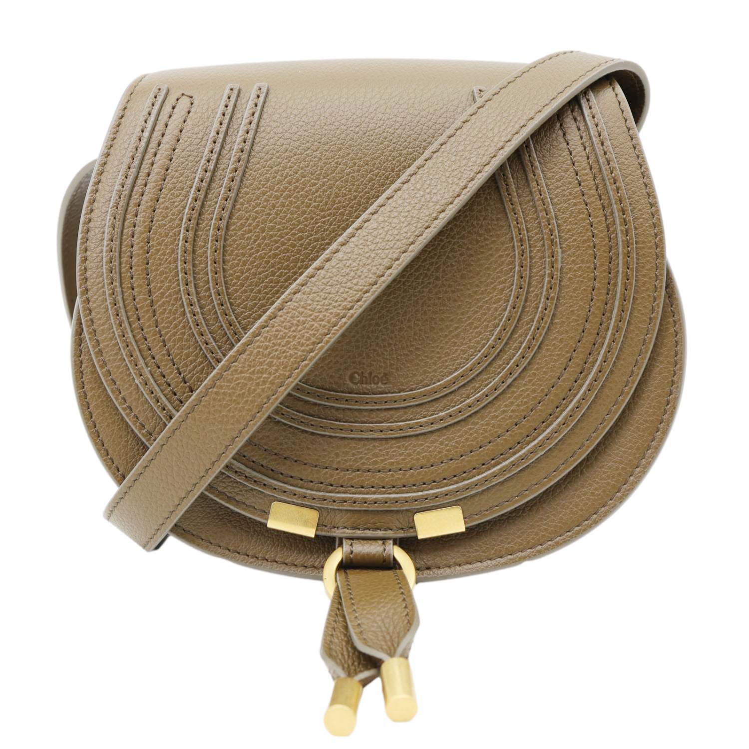 CHLOE Marcie Leather Crossbody Bag Brown