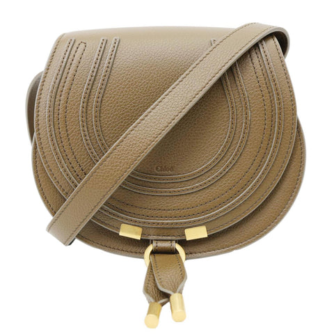 CHLOE Marcie Leather Crossbody Bag Brown