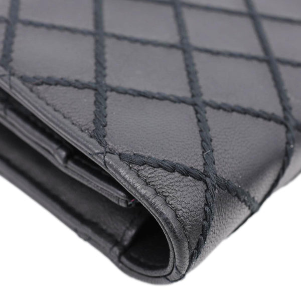 CHANEL Diamond Stitch Wallet On Chain Calfskin WOC Crossbody Bag Black