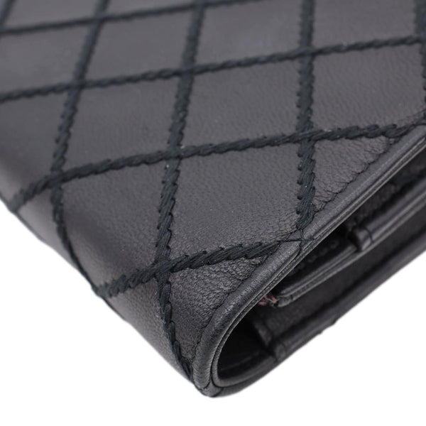 CHANEL Diamond Stitch Wallet On Chain Calfskin WOC Crossbody Bag Black