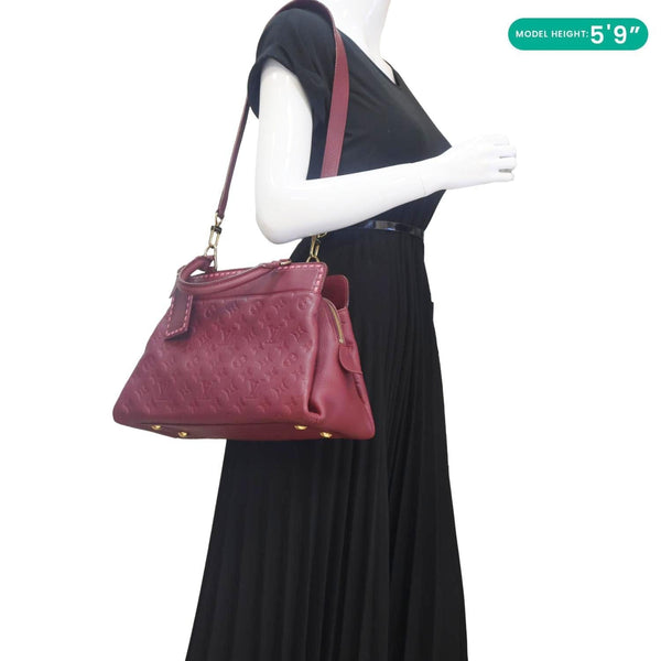 LOUIS VUITTON Vosges MM Empreinte Leather Shoulder Bag Raisin