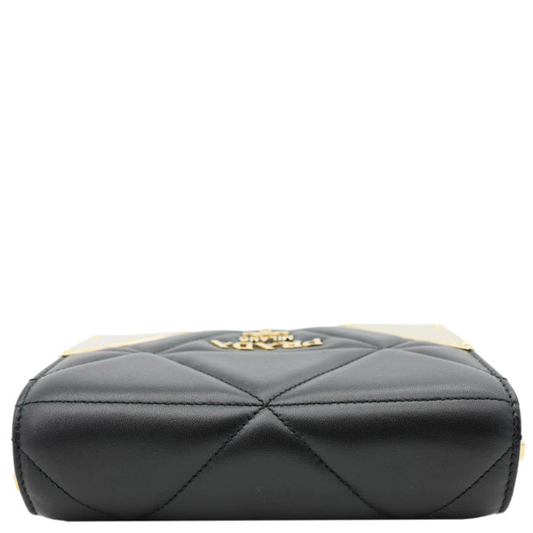 PRADA Quilted Nappa Stitched Leather Crossbody Bag Black