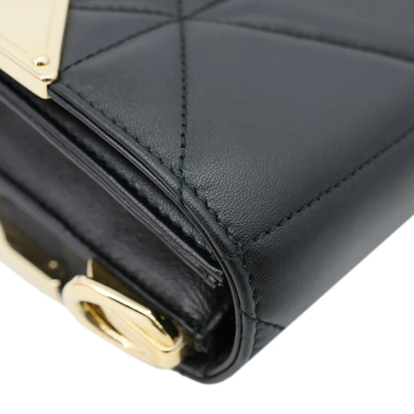 PRADA Quilted Nappa Stitched Leather Crossbody Bag Black