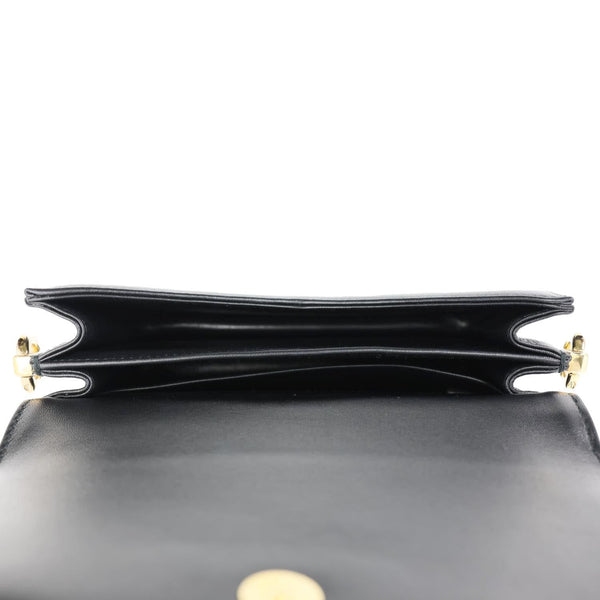 PRADA Quilted Nappa Stitched Leather Crossbody Bag Black