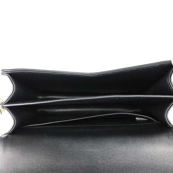 PRADA Quilted Nappa Stitched Leather Crossbody Bag Black