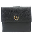 GUCCI GG Marmont Small Leather Bifold Wallet Black 456122