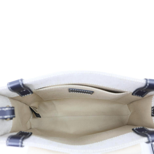 CHLOE Woody Small Linen Canvas Tote Bag Off White