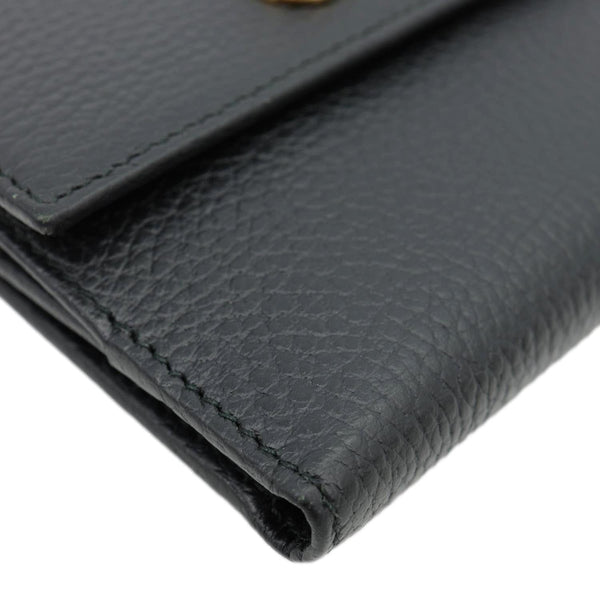 GUCCI GG Marmont Small Leather Bifold Wallet Black 456122