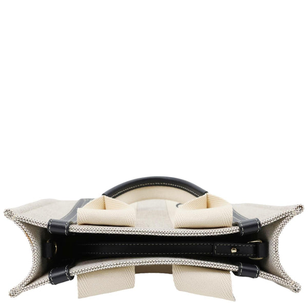 CHLOE Woody Small Linen Canvas Tote Bag Off White