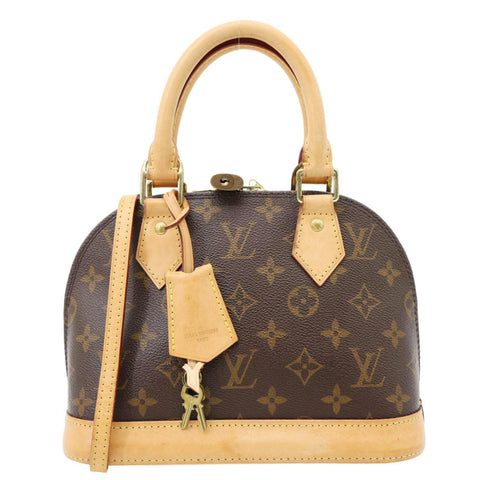 LOUIS VUITTON Alma BB Monogram Canvas Crossbody Bag Brown