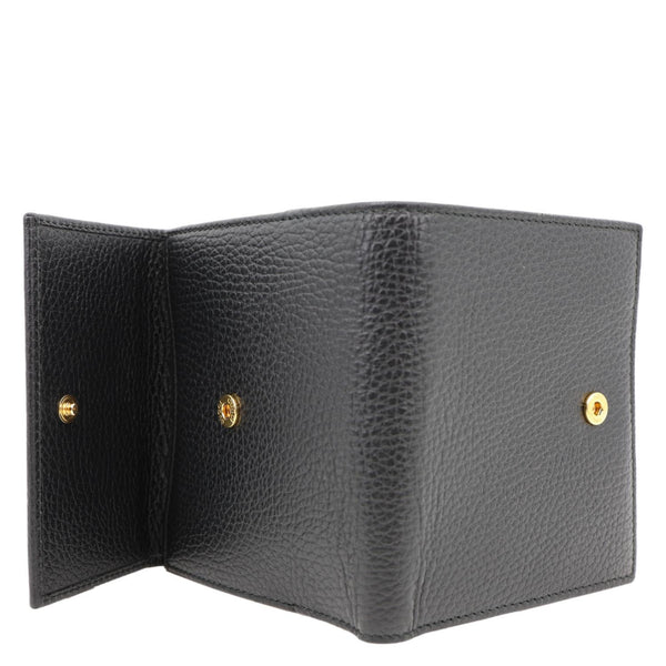 GUCCI GG Marmont Small Leather Bifold Wallet Black 456122