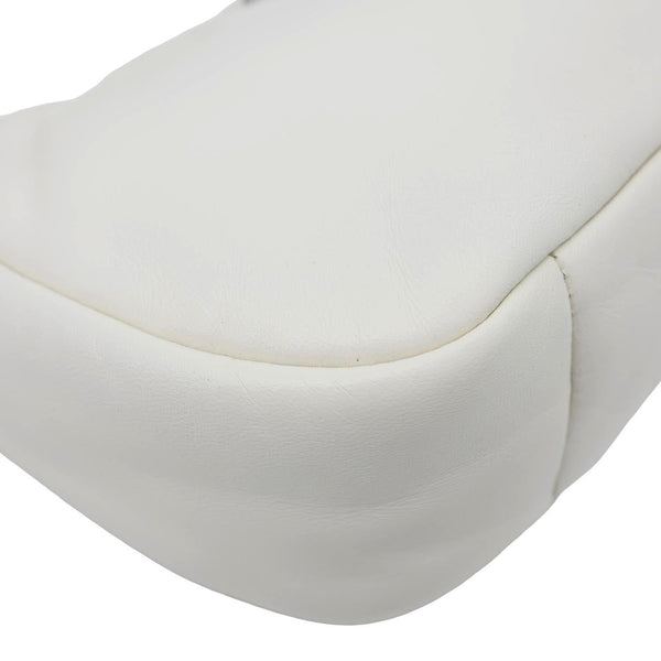 PRADA Padded Nappa Leather Hobo Bag White