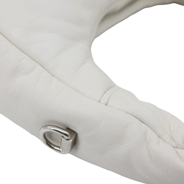 PRADA Padded Nappa Leather Hobo Bag White