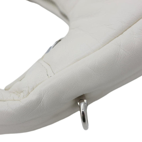PRADA Padded Nappa Leather Hobo Bag White