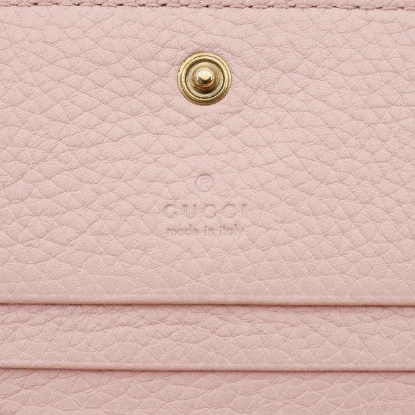 GUCCI Cellarius Blind for Love Animalier Leather Card Case Pink 460185