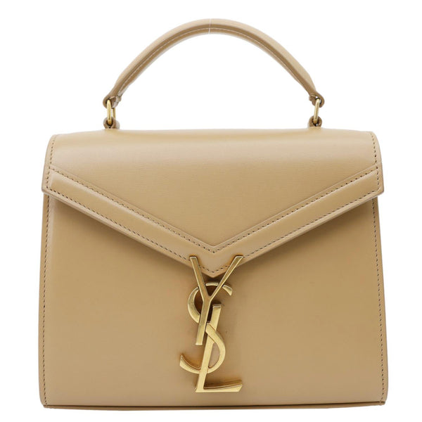 YVES SAINT LAURENT Cassandra Mini Leather Shoulder Bag Beige