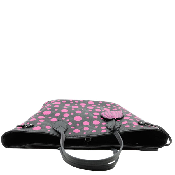 LOUIS VUITTON x YK Neverfull MM Infinity Dots Empreinte Leather Tote Bag Fuchsia