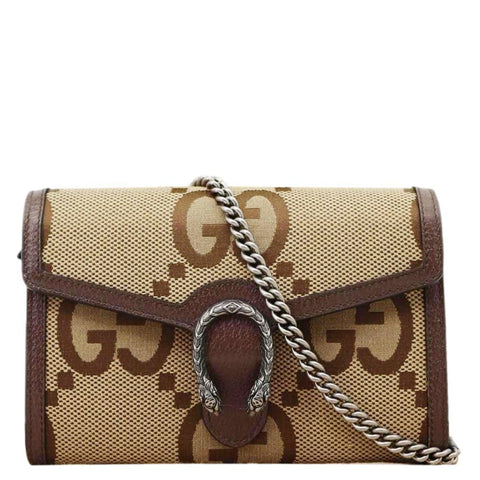 GUCCI Dionysus GG Jumbo Canvas Crossbody Bag Beige 401231
