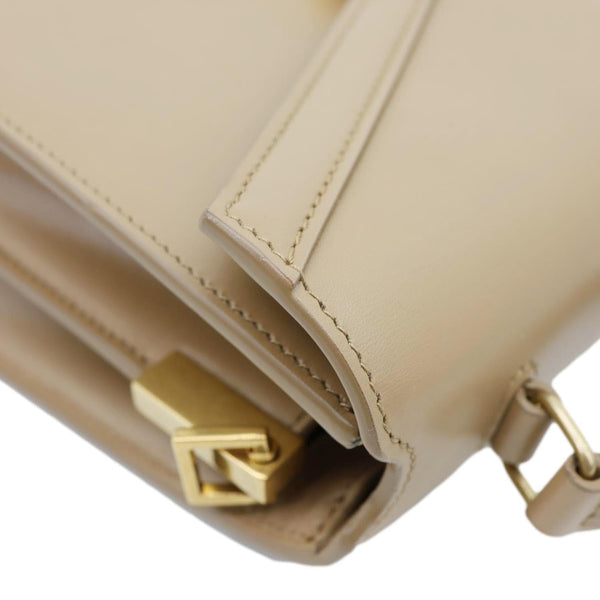 YVES SAINT LAURENT Cassandra Mini Leather Shoulder Bag Beige