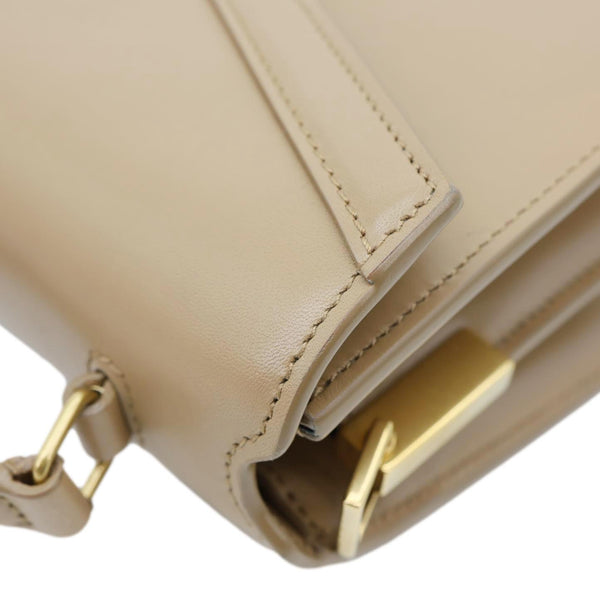 YVES SAINT LAURENT Cassandra Mini Leather Shoulder Bag Beige