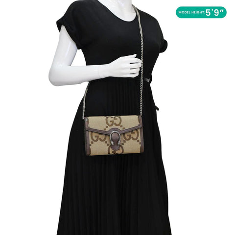 GUCCI Dionysus GG Jumbo Canvas Crossbody Bag Beige 401231