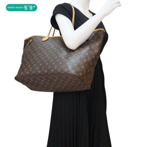 LOUIS VUITTON Neverfull GM Monogram Canvas Tote Bag Brown