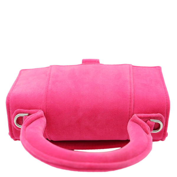 BALENCIAGA Hourglass Velvet Crossbody Bag Pink