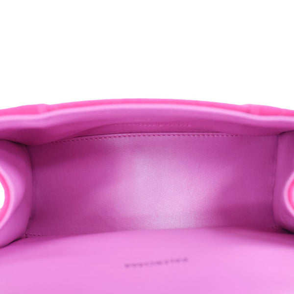 BALENCIAGA Hourglass Velvet Crossbody Bag Pink