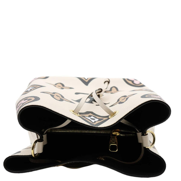 LOUIS VUITTON NeoNoe MM Wild At Heart Monogram Canvas Shoulder Bag Cream