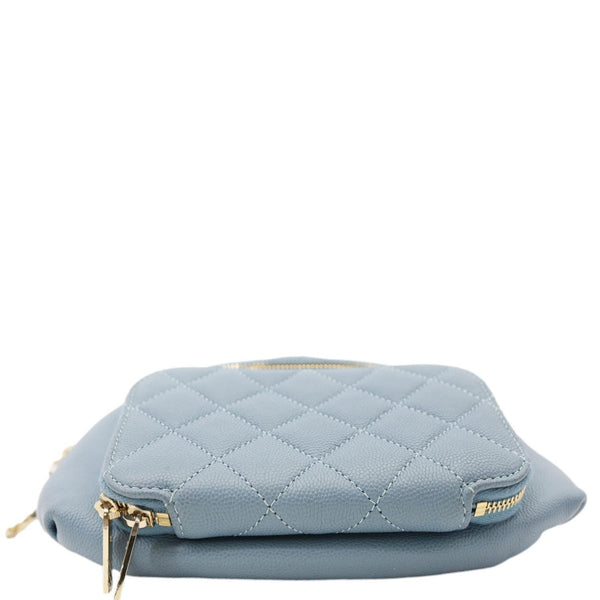 CHANEL Business Affinity Quilted Caviar Leather Waist Bag Blue