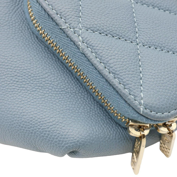 CHANEL Business Affinity Quilted Caviar Leather Waist Bag Blue