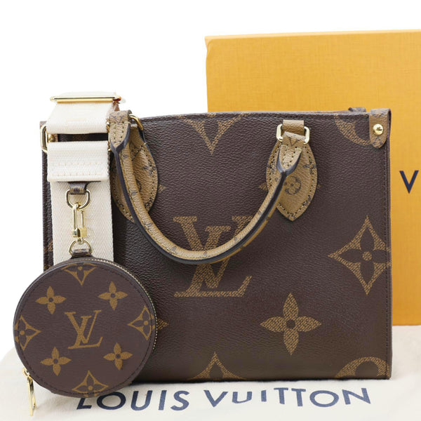 LOUIS VUITTON Onthego PM Giant Monogram Reverse Canvas Shoulder Bag Brown