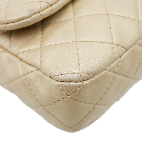 CHANEL Precious Jewel Single Flap Jumbo Leather Shoulder Bag Gold