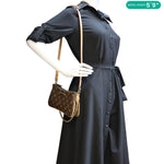 LOUIS VUITTON Liv Pochette Monogram Canvas Shoulder Bag Brown