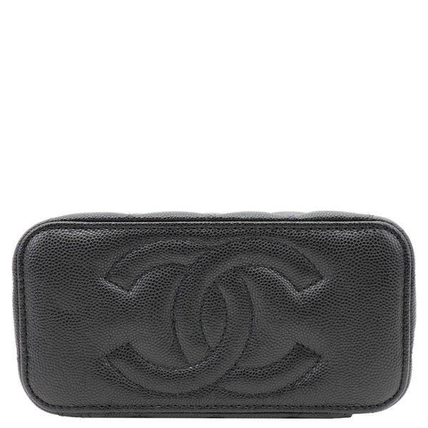 CHANEL Classic Small Quilted Caviar Leather Chain Vanity Case Black