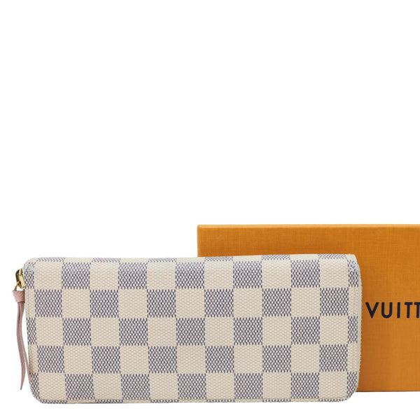 LOUIS VUITTON Clemence Damier Azur Wallet Rose Ballerine
