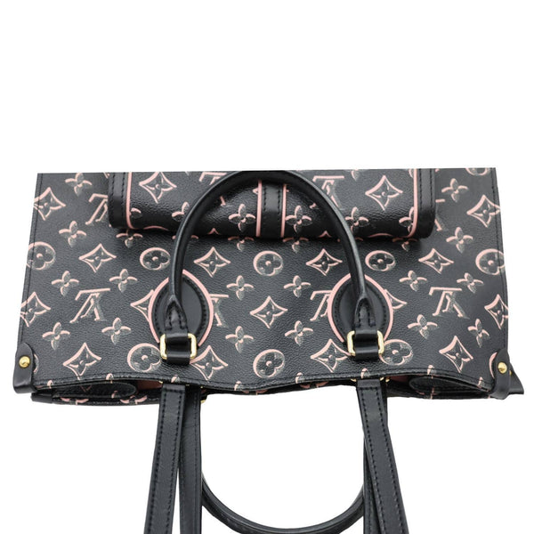 LOUIS VUITTON Onthego MM Fall For You Monogram Canvas Tote Bag Black