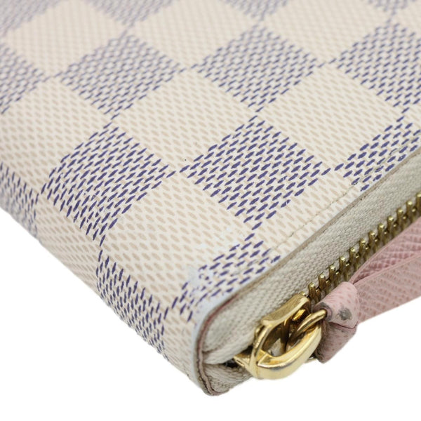 LOUIS VUITTON Clemence Damier Azur Wallet Rose Ballerine