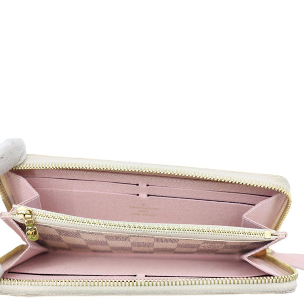 LOUIS VUITTON Clemence Damier Azur Wallet Rose Ballerine