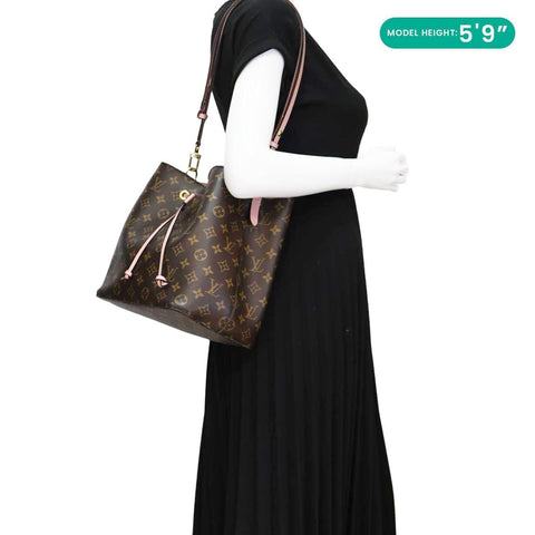LOUIS VUITTON Neonoe MM Monogram Canvas Shoulder Bag Pink