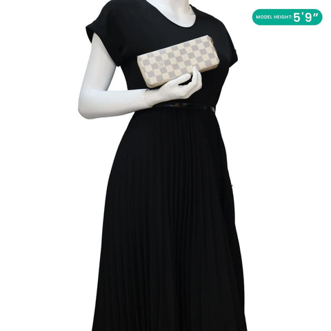 LOUIS VUITTON Clemence Damier Azur Wallet Rose Ballerine