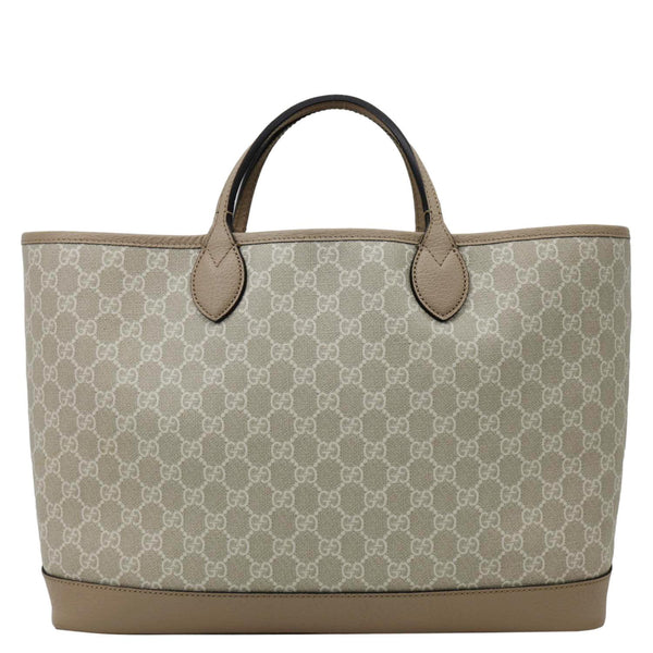GUCCI Ophidia Dollar Calfskin GG Supreme Canvas Tote Bag Beige 739730