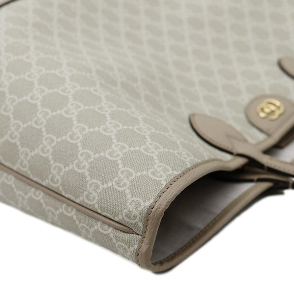 GUCCI Ophidia Dollar Calfskin GG Supreme Canvas Tote Bag Beige 739730