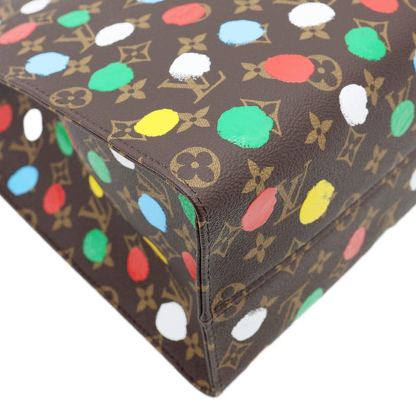 LOUIS VUITTON x Yayoi Kusama Onthego MM Monogram Canvas Shoulder Bag Brown