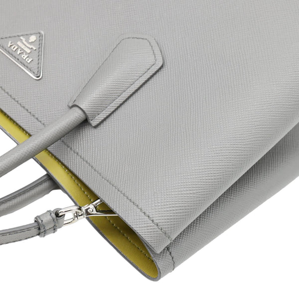 PRADA Double Handle Saffiano Leather Tote Bag Grey