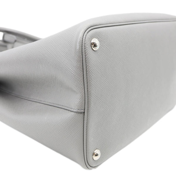 PRADA Double Handle Saffiano Leather Tote Bag Grey
