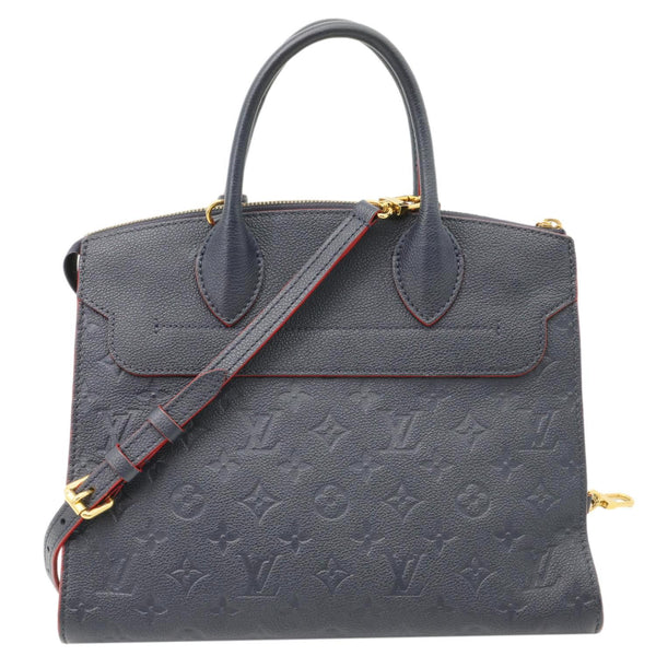 LOUIS VUITTON Pont Neuf MM Empreinte Leather Satchel Bag Marine Rouge